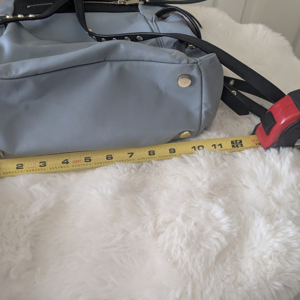 Michael Kors Light Blue Backpack with Black Straps and Gold Hardware - Picture 9 of 12